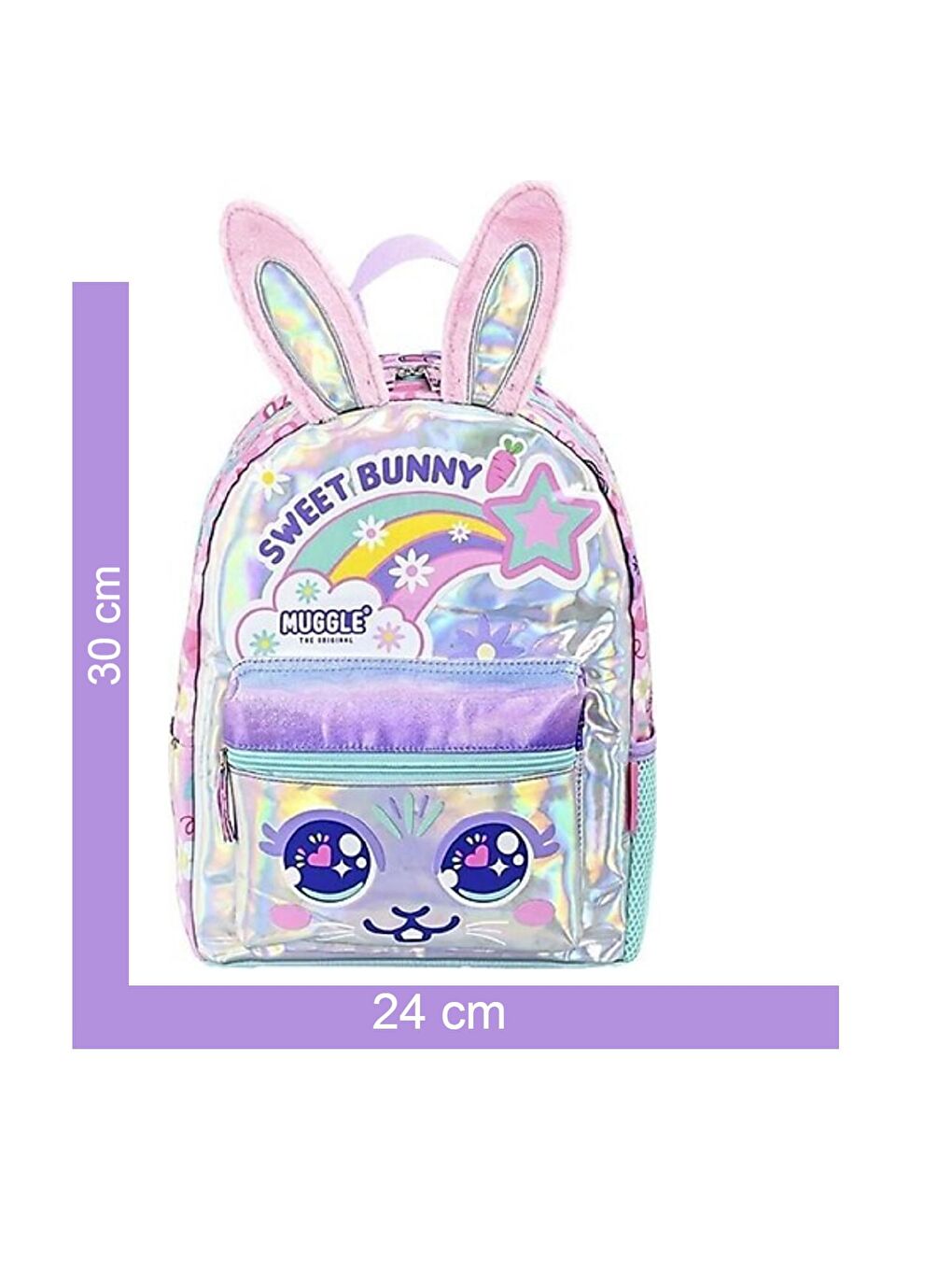 2 Bölmeli Bunny Anaokulu Sırt Çantası Turkuaz (MU-9099)-1