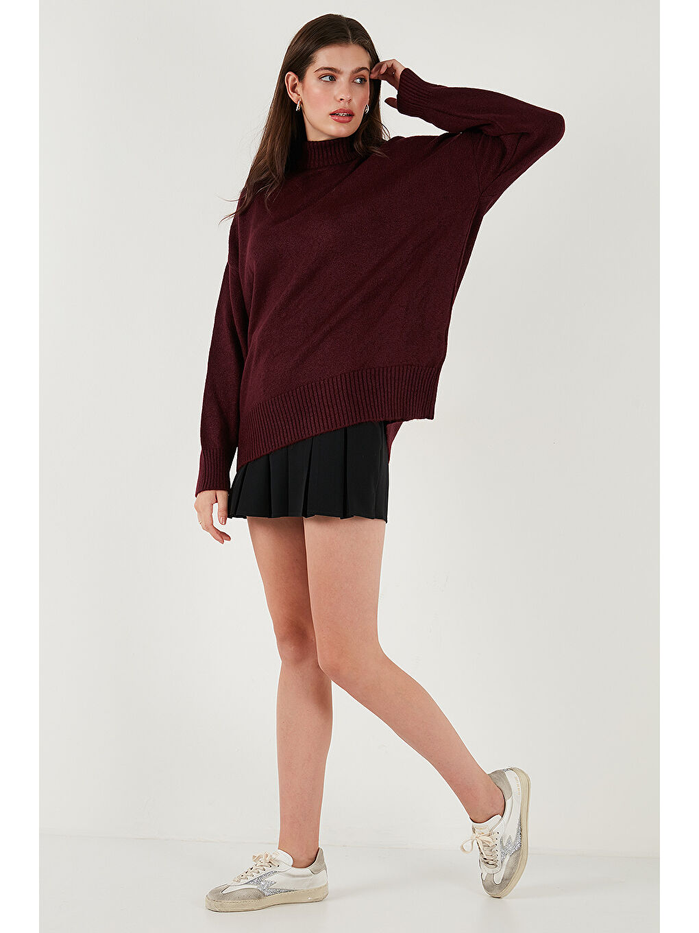 Pembe Oversize Fit Balıkçı Yaka Yumuşak Dokulu 2'li Paket Triko Kazak 680KZ00469S2-3