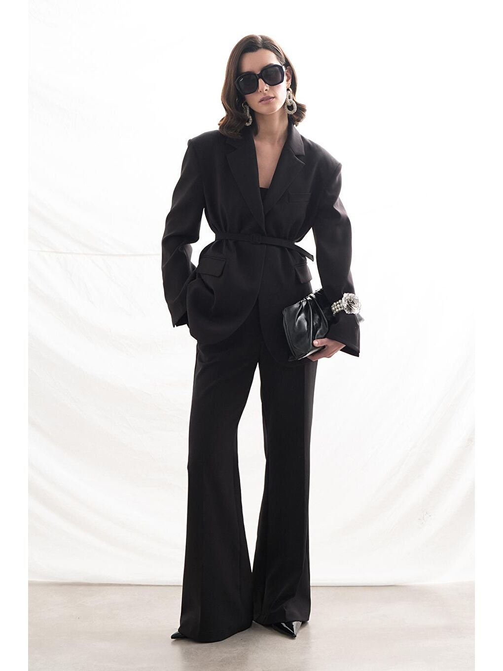 Fit Kesim Vatkalı Ceket Pantolon Takım Siyah-2