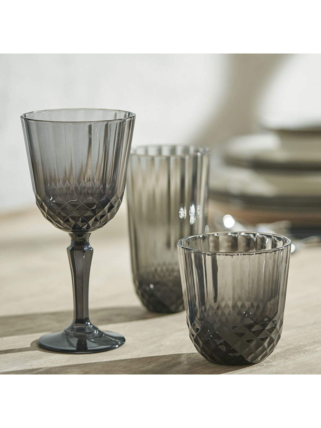 Colore Kesme Kadeh 2'li Antrasit (310 cc)-2