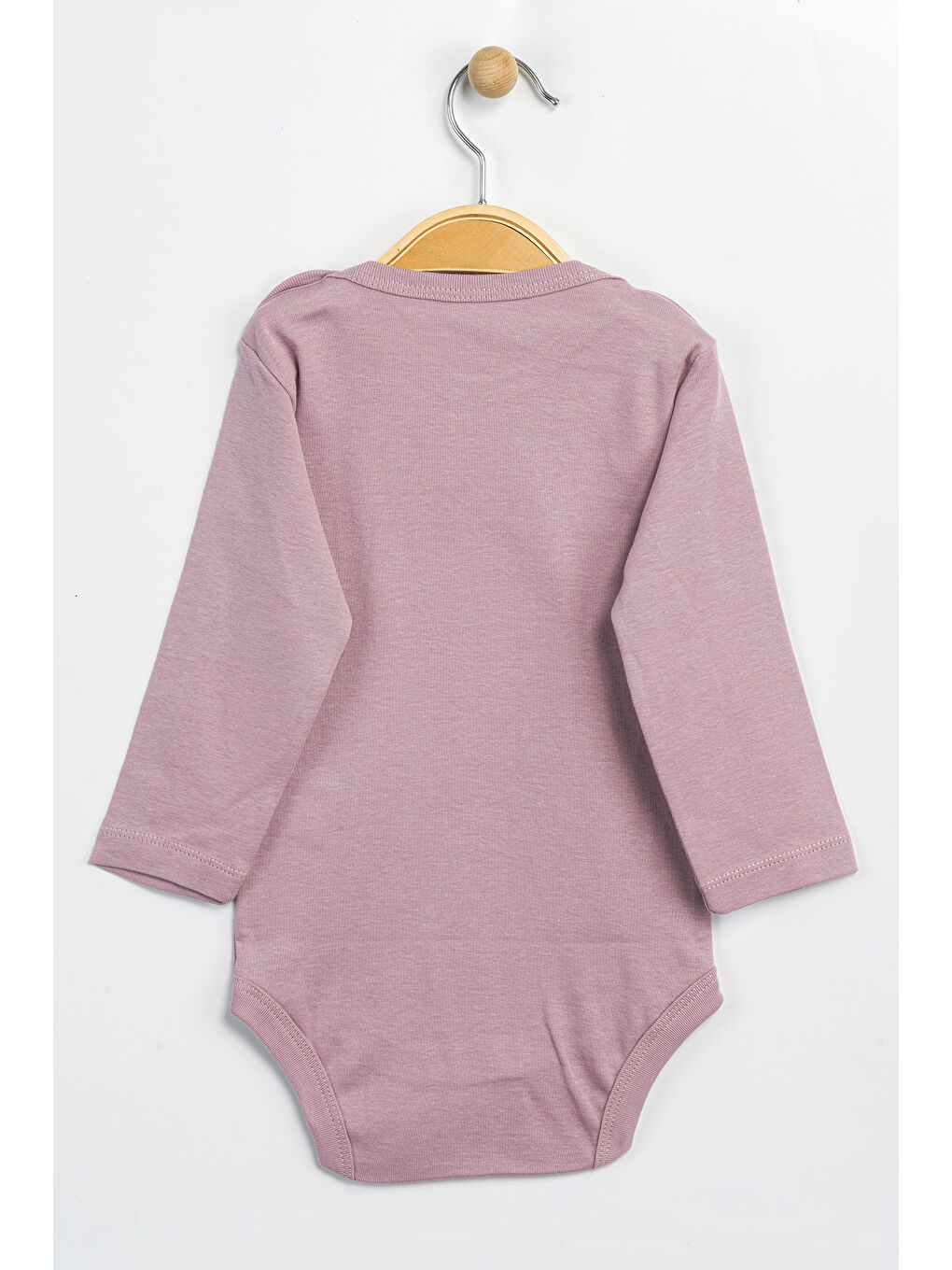 Lila Erkek Kız Bebek Çıtçıtlı % 100 Pamuk Body & Zıbın 0 Ay - 12 Ay-1