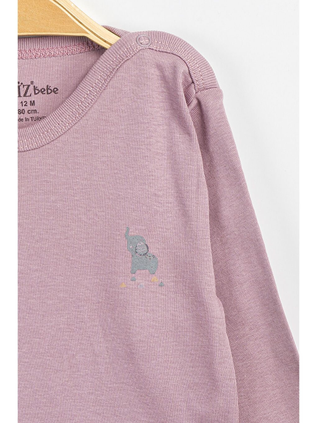 Lila Erkek Kız Bebek Çıtçıtlı % 100 Pamuk Body & Zıbın 0 Ay - 12 Ay-2