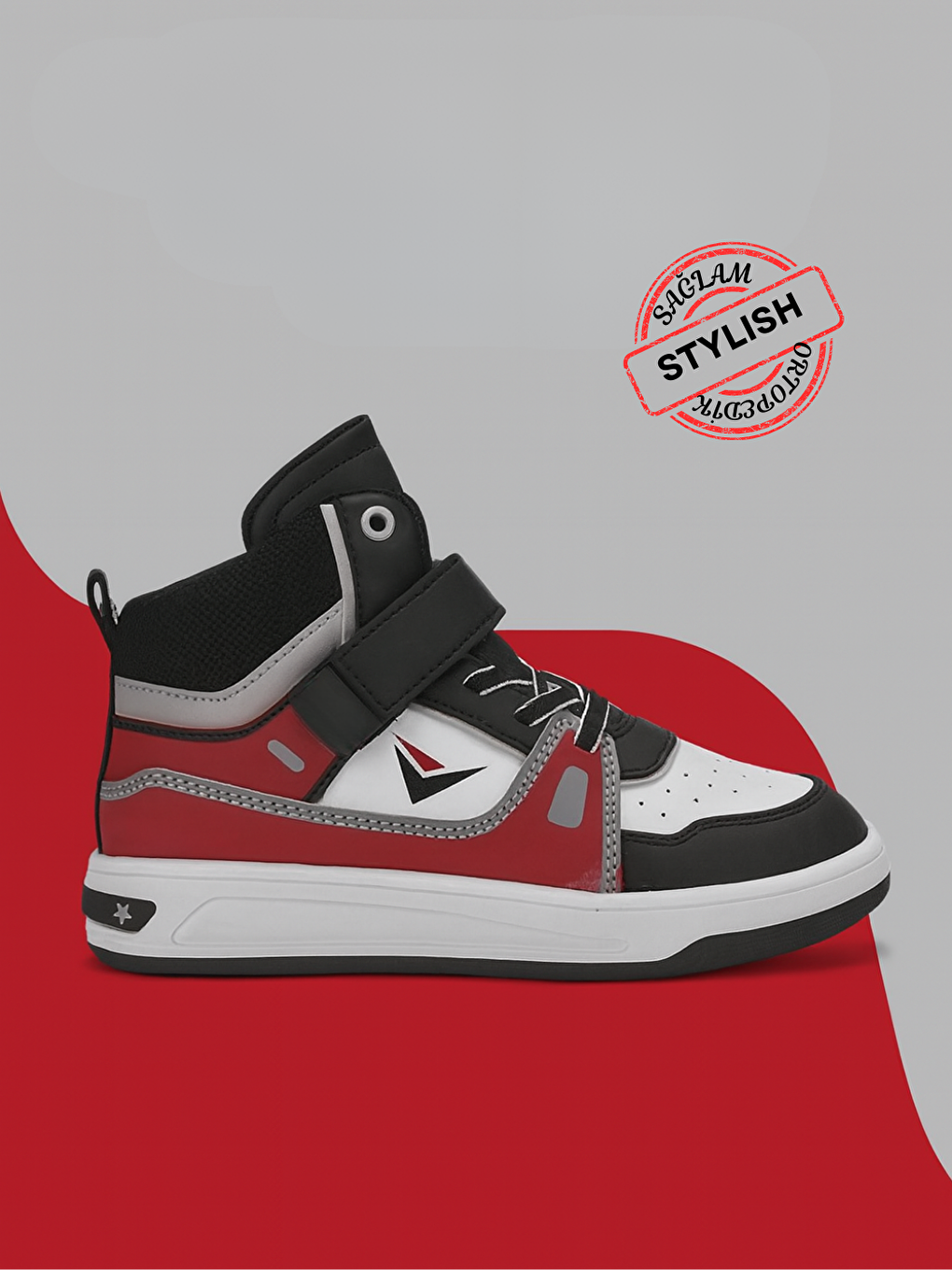 Bordo Unisex Çocuk Konçlu Sneakers Spor Ayakkabı-1