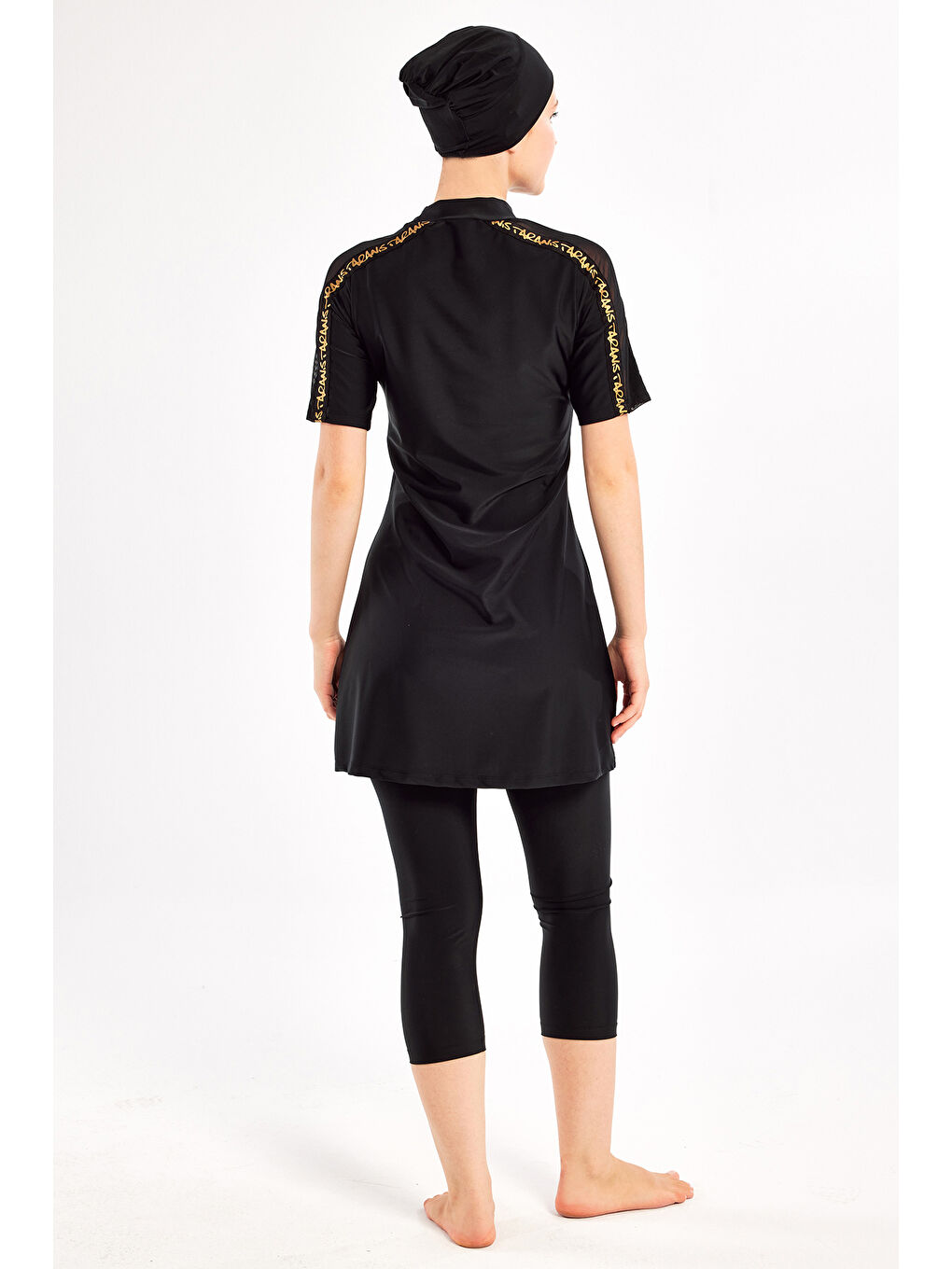 UV Korumalı Yarı Kapalı Tesettür Mayo 1604 Siyah08-4