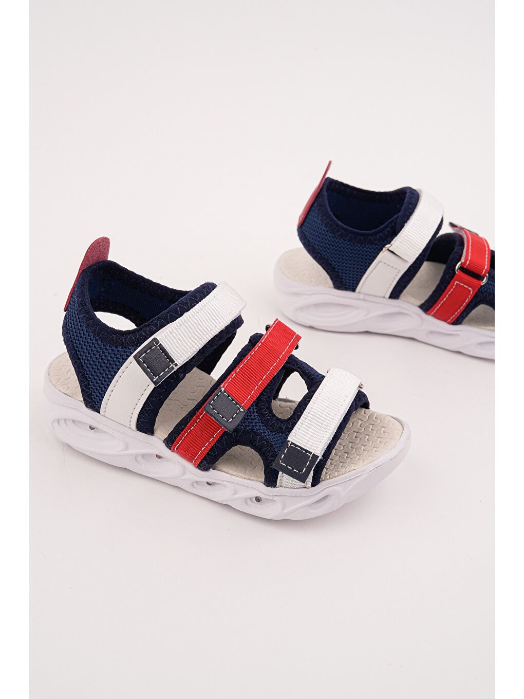 Lacivert NAVİ Erkek Çocuk Cırtlı Işıklı Sandalet-2