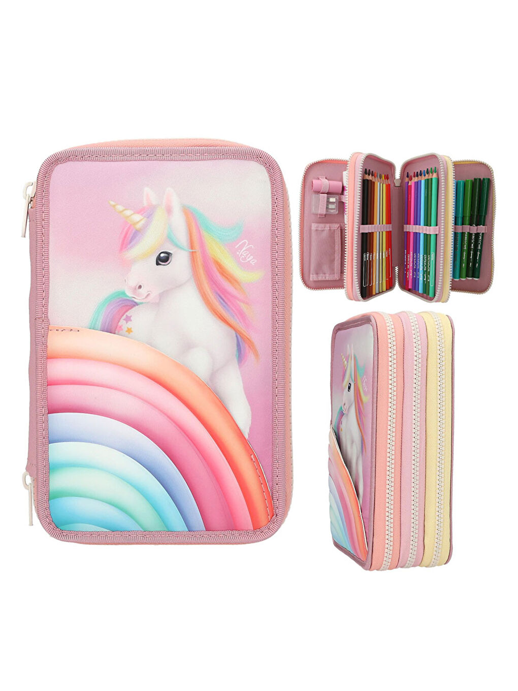 Ylvi 3 Katlı İçi Dolu Kalem Çantası 13278-1