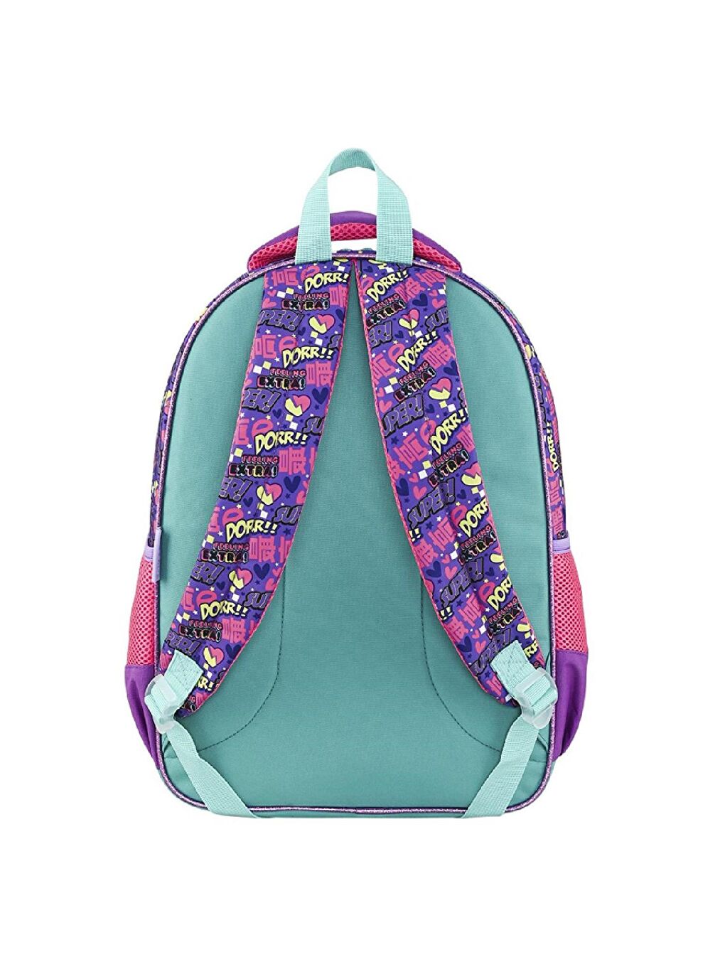 2 Bölmeli Anime Okul Sırt Çantası Turkuaz (MU-9057)-2