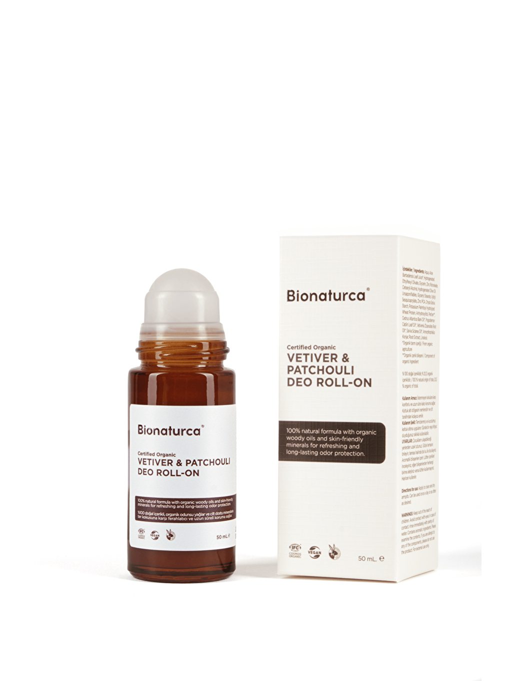 Organik Sertifikalı Vetiver & Paçuli Deo Roll-On 50 ml-Bionaturca-1