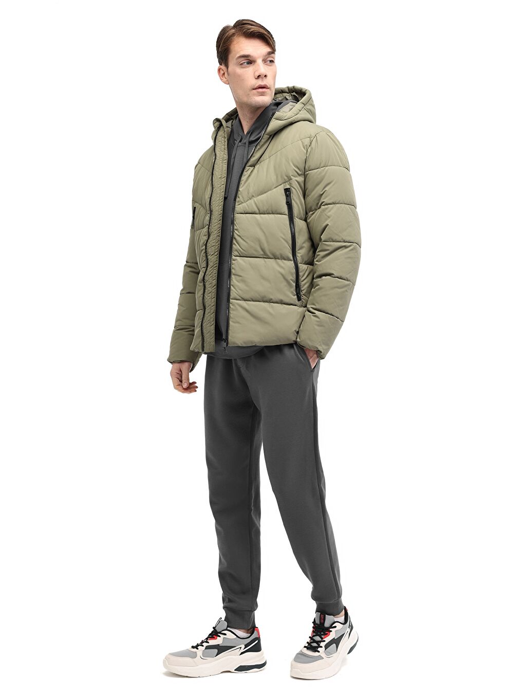 ML BLOCK COAT 5PR Haki Erkek Kısa Şişme Mont-2