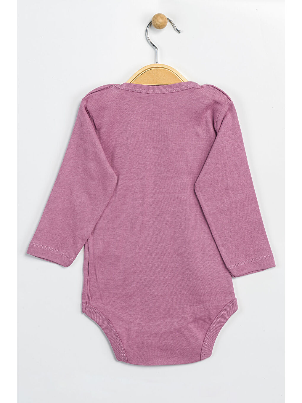 Mürdüm Erkek Kız Bebek Çıtçıtlı % 100 Pamuk Body & Zıbın 0 Ay - 12 Ay-1