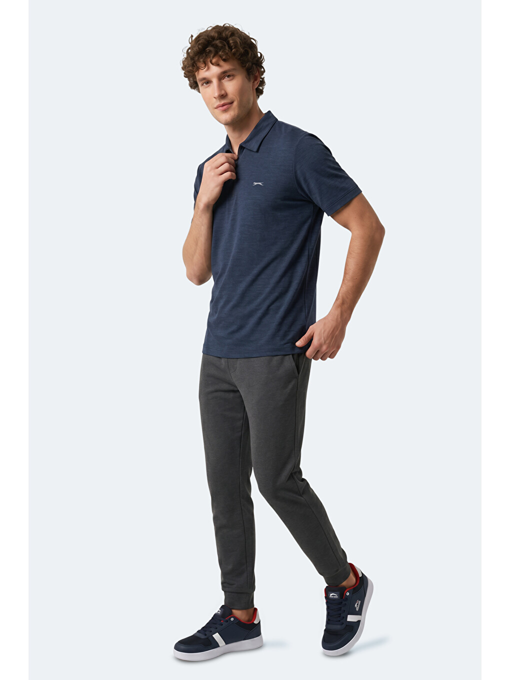 KHAN Erkek Polo Yaka Lacivert Tişört-7