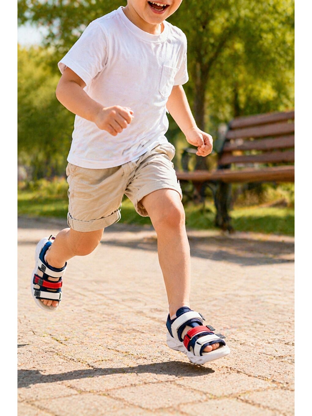 Lacivert NAVİ Erkek Çocuk Cırtlı Işıklı Sandalet-6