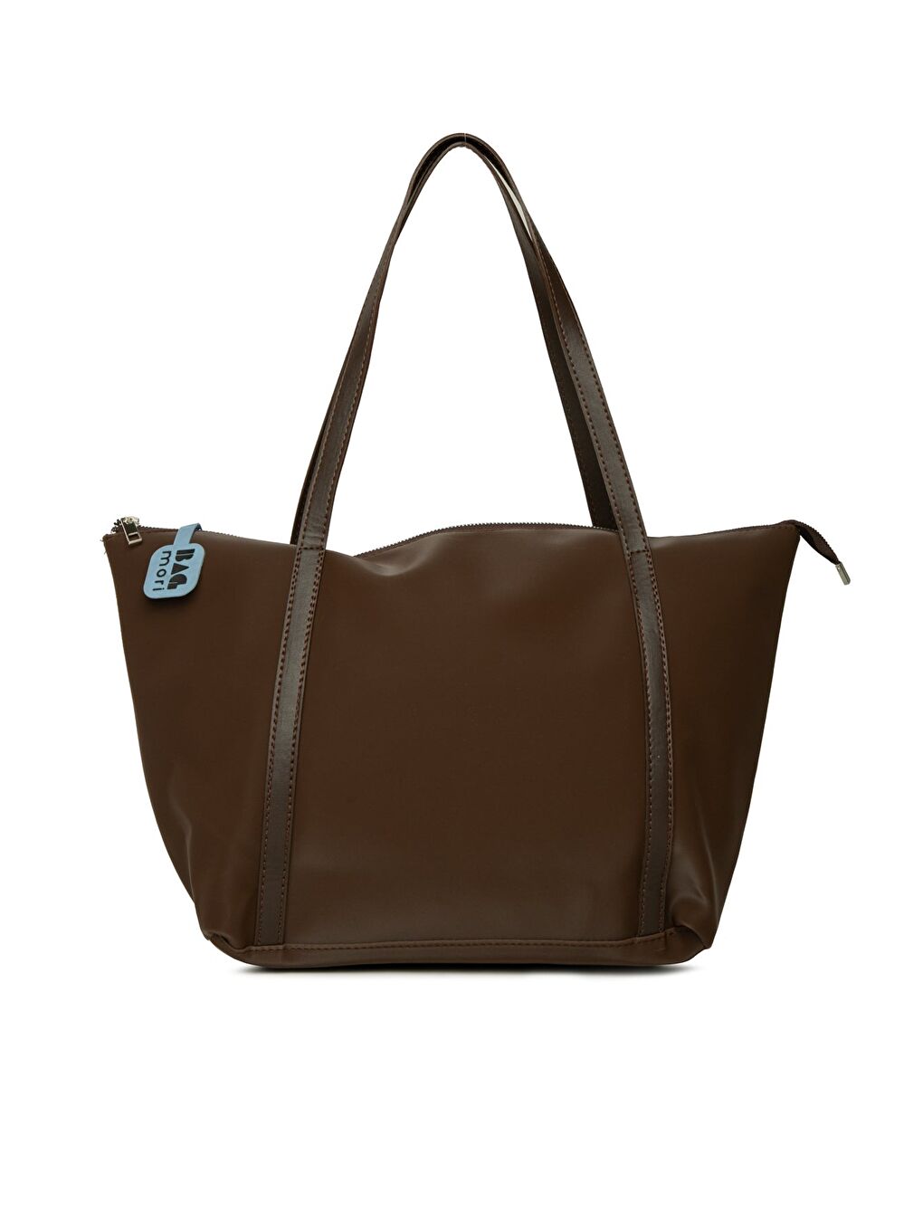 Kahverengi Renkli Püskül Detaylı Saten Tote Çanta-2