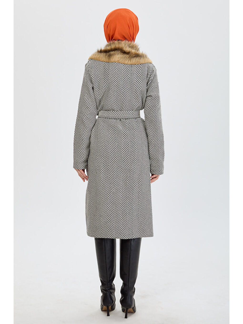 Kürklü Trenç Beyaz - 27737-BEYAZ-1