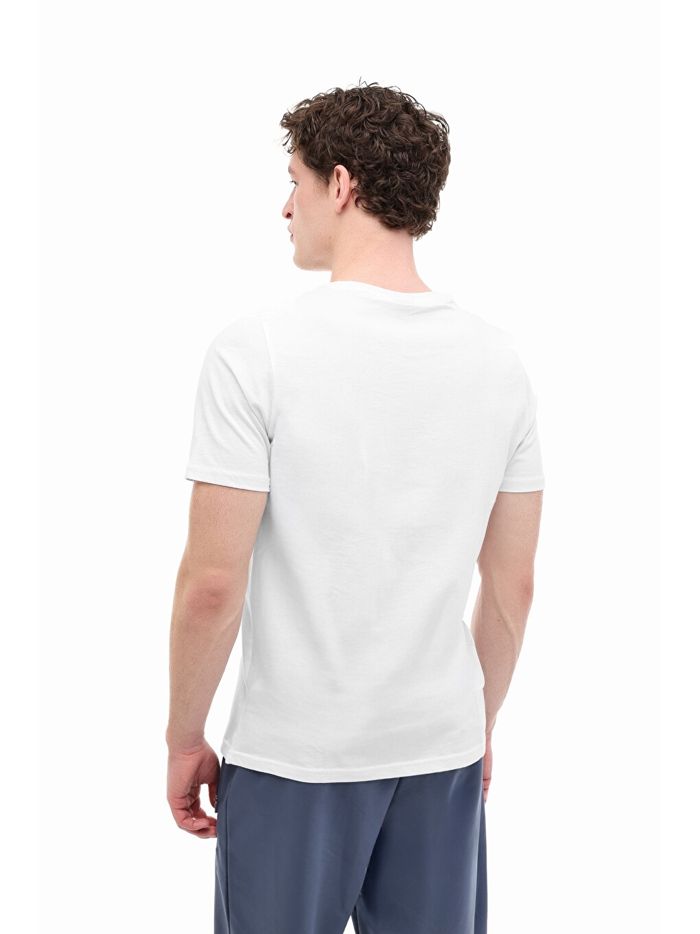 Beyaz Erkek Kısa Kol T-Shirt-1