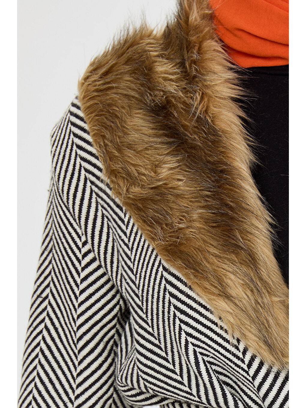 Kürklü Trenç Beyaz - 27737-BEYAZ-2