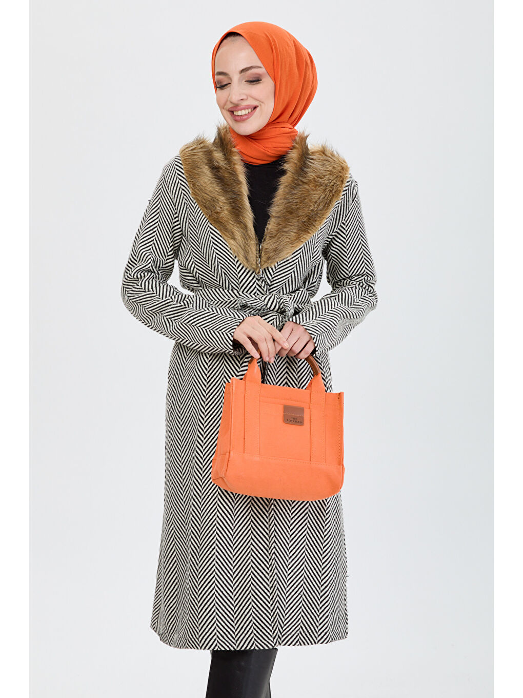 Kürklü Trenç Beyaz - 27737-BEYAZ-4