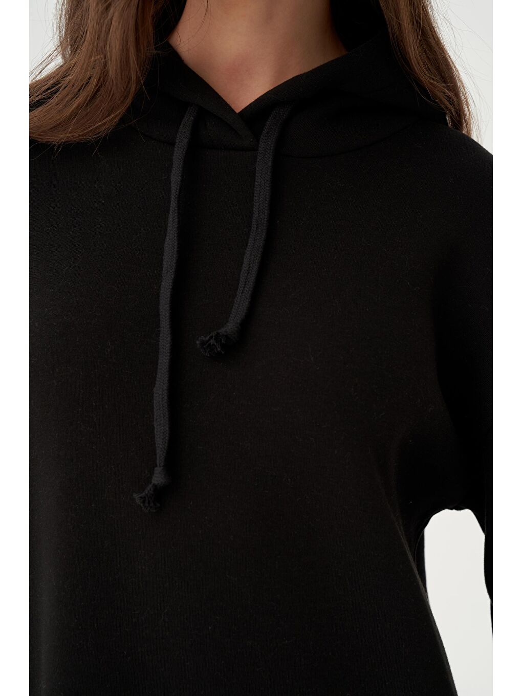Siyah-Kapüşonlu Basic Elbise-3