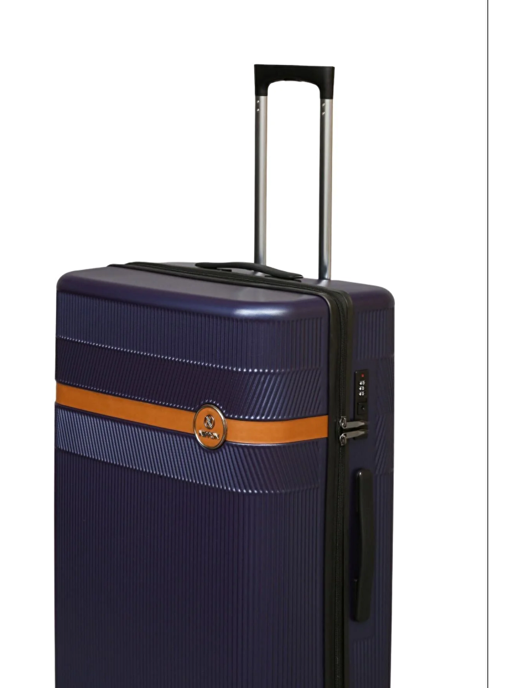 Lacivert Kırılmaz Polikarbon TSA Kilitli 8 Tekerlek Valiz Seti 1816-2