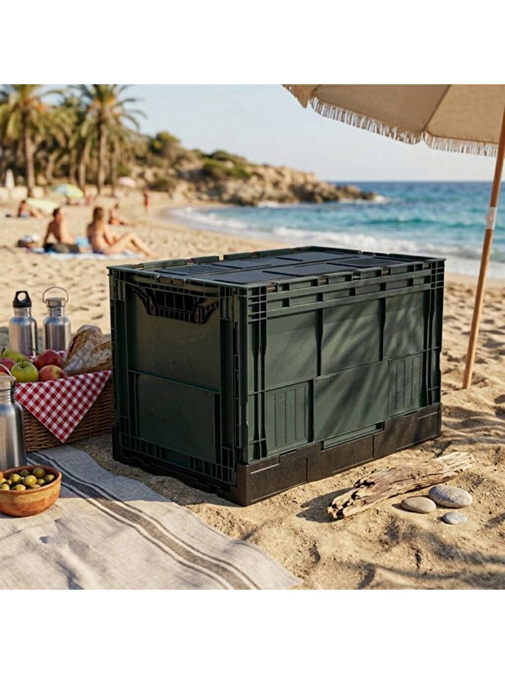Yeşil Katlanır Kamp Kasası – Kapaklı 80 Litre-2