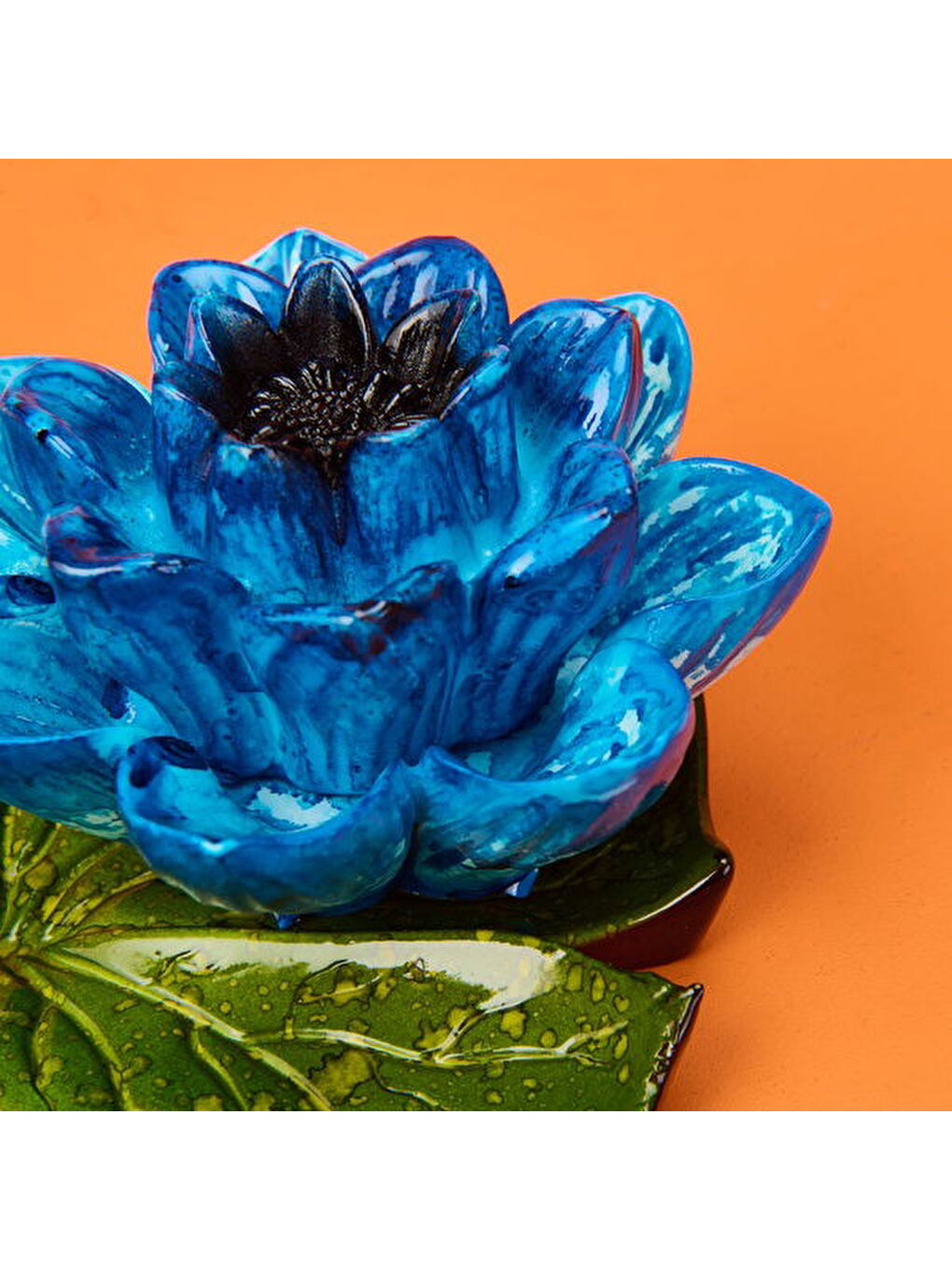 Deco Lotus Dekoratif Tabak - Mavi - 12 cm-1