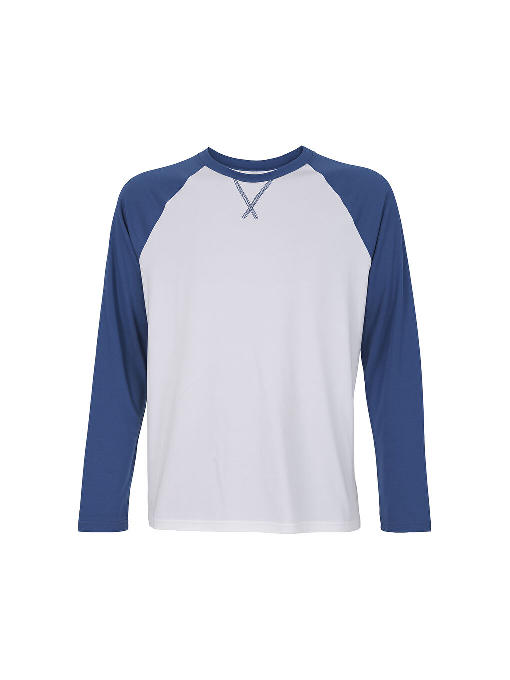 Mavi Erkek Pamuklu Uzun Kollu Cepli %100 Pamuk Pijama Takımı-1