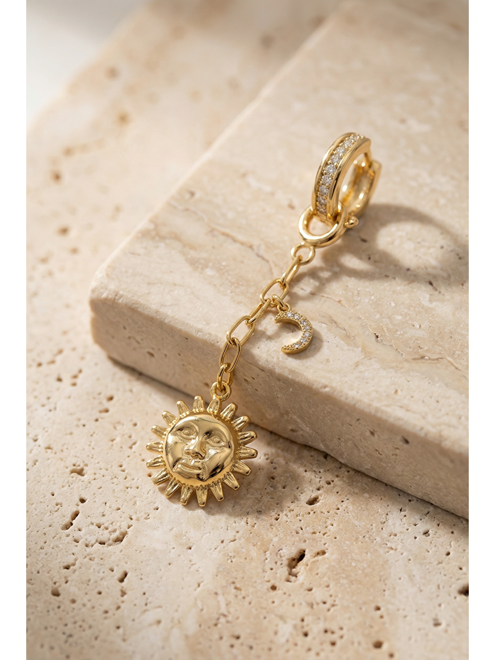 Sarı Taşlı Güneş Bikini Charm Gold