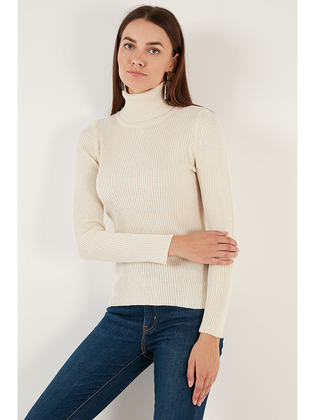 Ekru Fitilli Regular Fit Balıkçı Yaka Soft Akrilik 2'li Paket Kazak 4614102S2-1