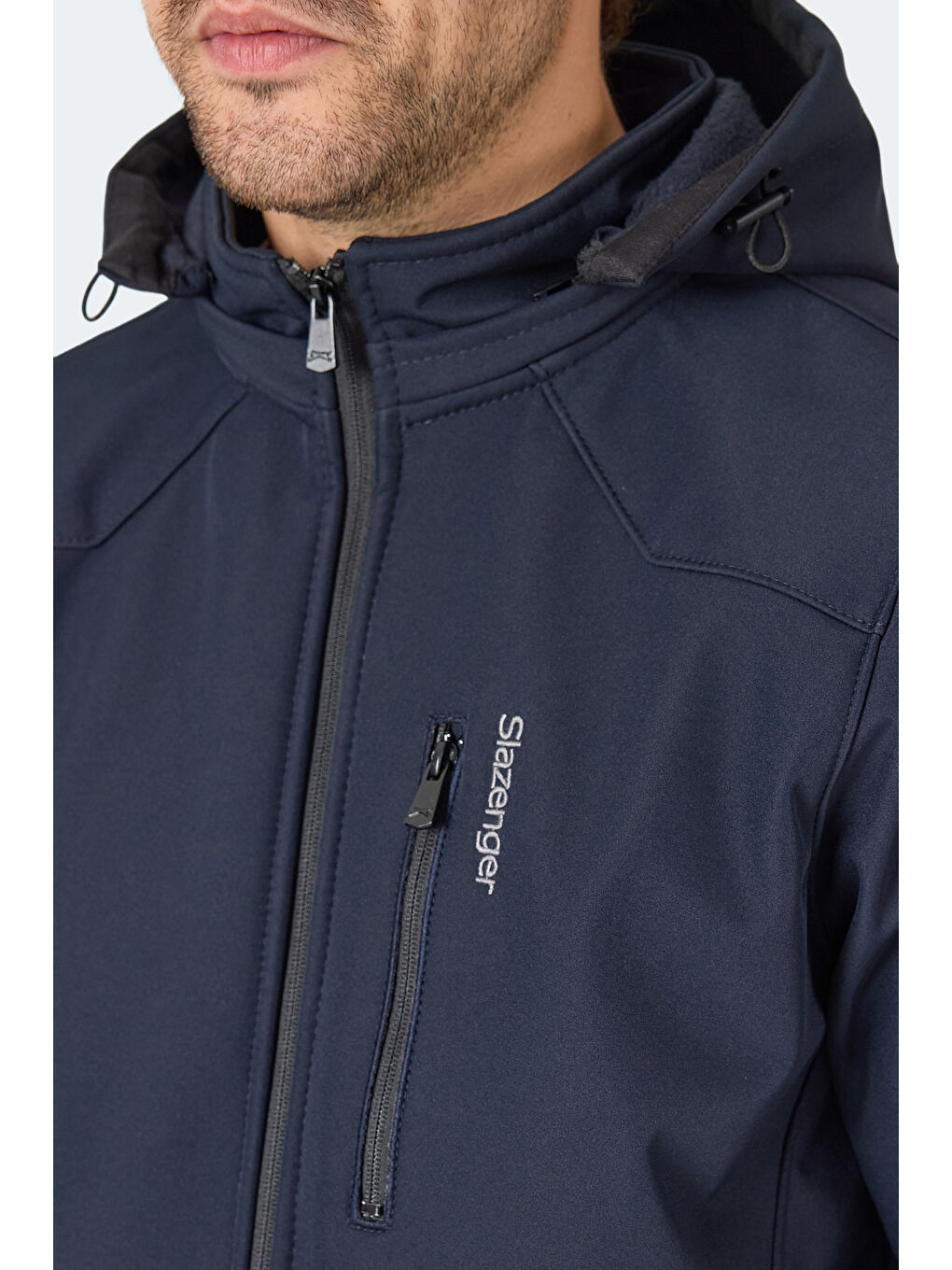 HARMONIC Erkek Kapüşonlu Fermuarlı Lacivert Mont & Kaban-1