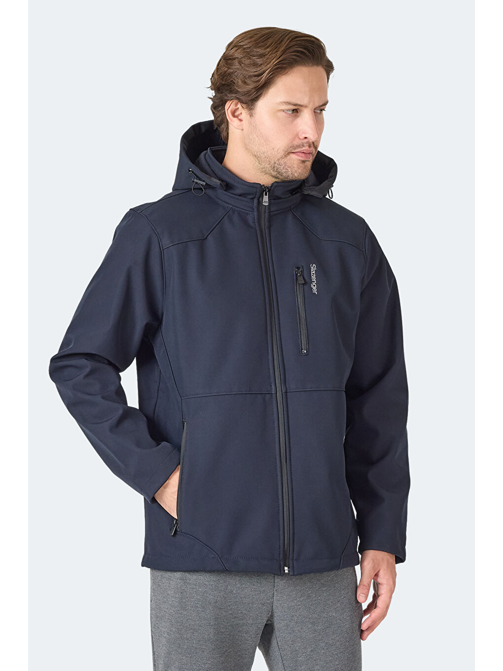 HARMONIC Erkek Kapüşonlu Fermuarlı Lacivert Mont & Kaban-2