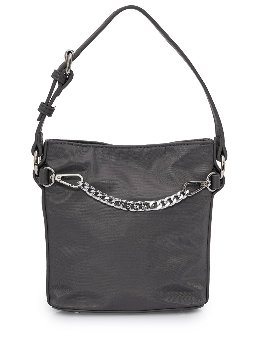 Gri Zincir Detaylı Çapraz Askılı Kadın Çanta MB16