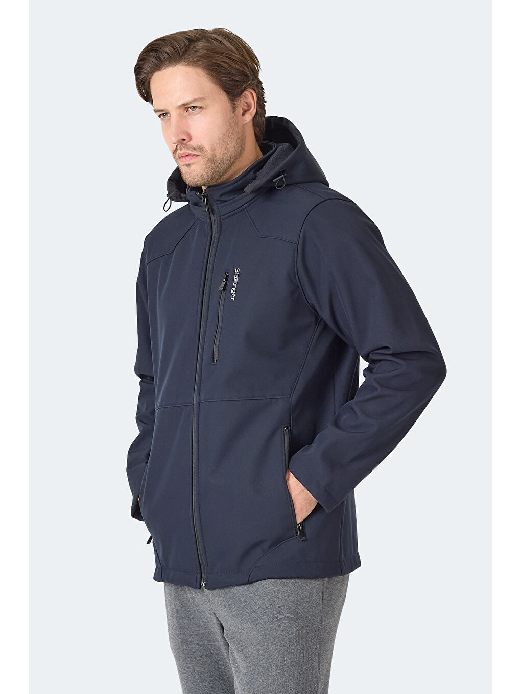 HARMONIC Erkek Kapüşonlu Fermuarlı Lacivert Mont & Kaban-3