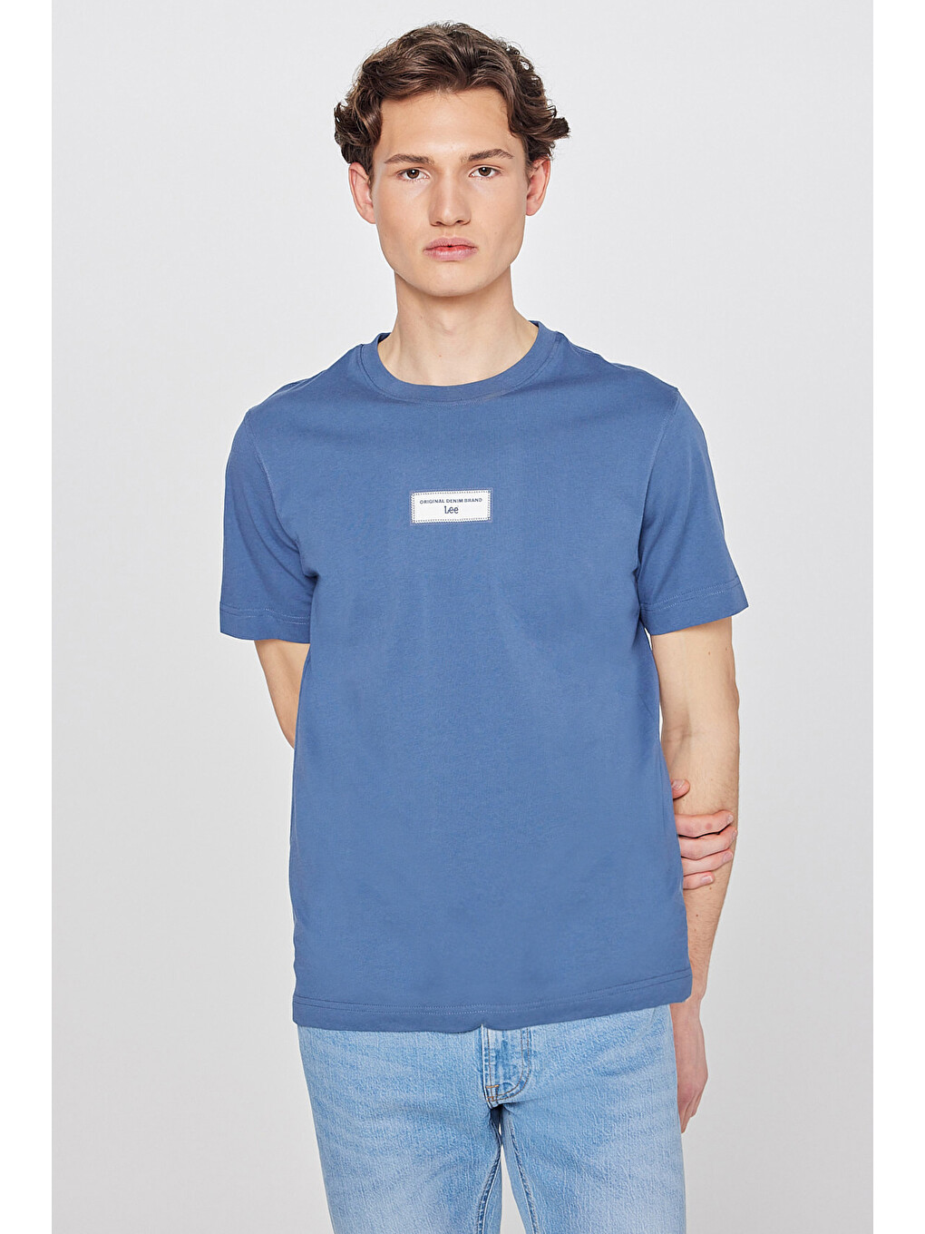 İndigo %100 Pamuk Nefes Alan Regular Fit Normal Kesim Logo Detaylı Tişört