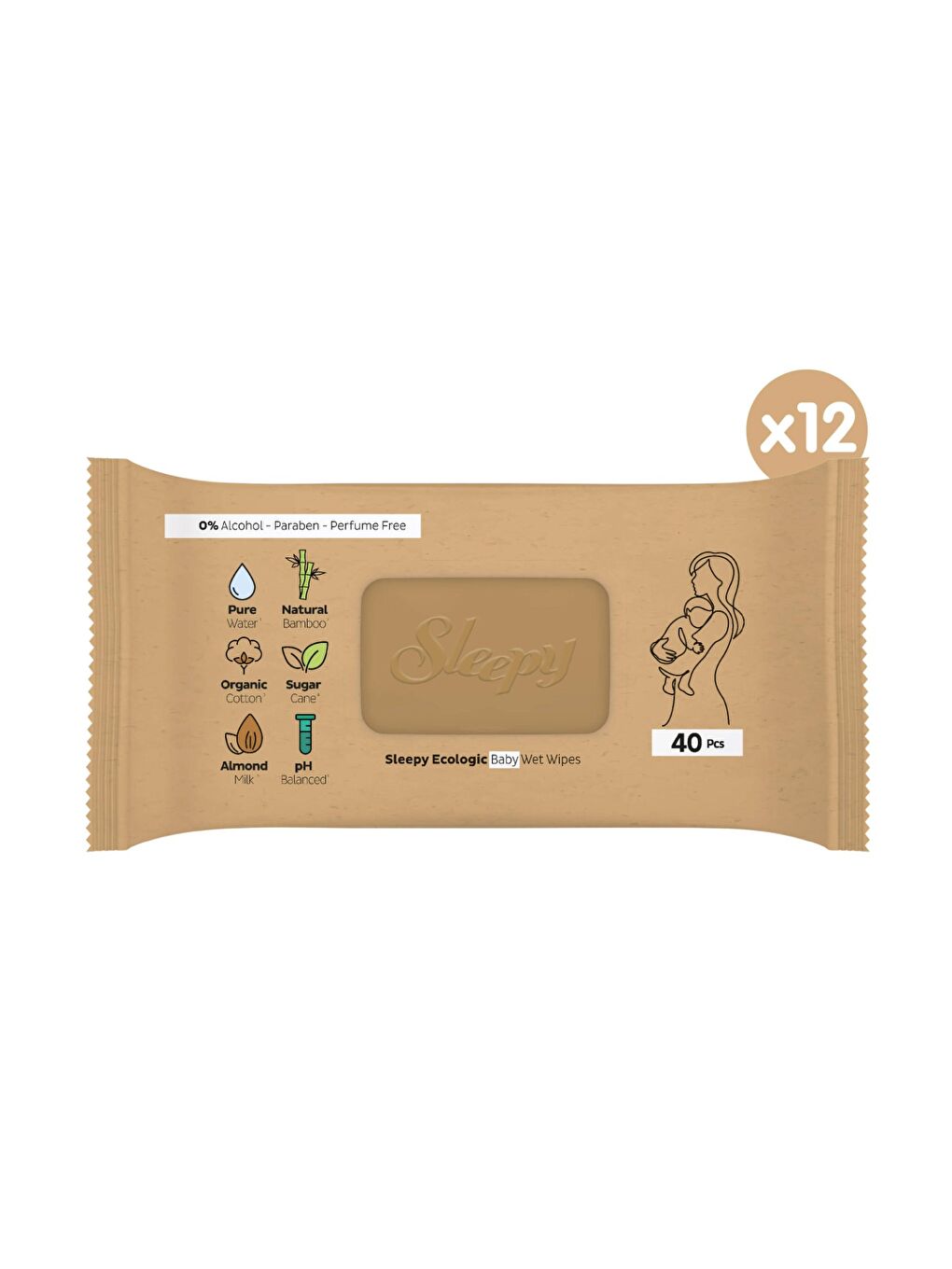 Ecologic Yenidoğan Islak Bebek Bakım Havlusu 12x40 (480 Yaprak)-2