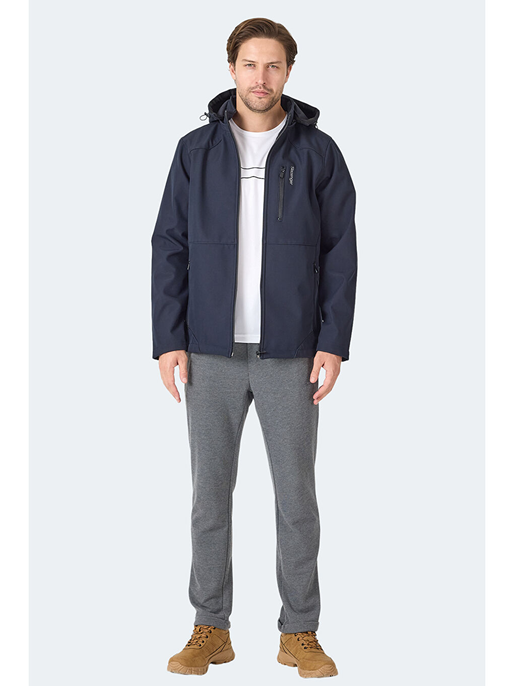 HARMONIC Erkek Kapüşonlu Fermuarlı Lacivert Mont & Kaban-6