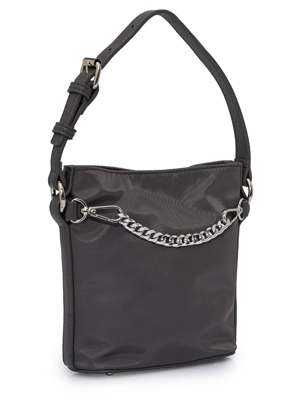 Gri Zincir Detaylı Çapraz Askılı Kadın Çanta MB16-2