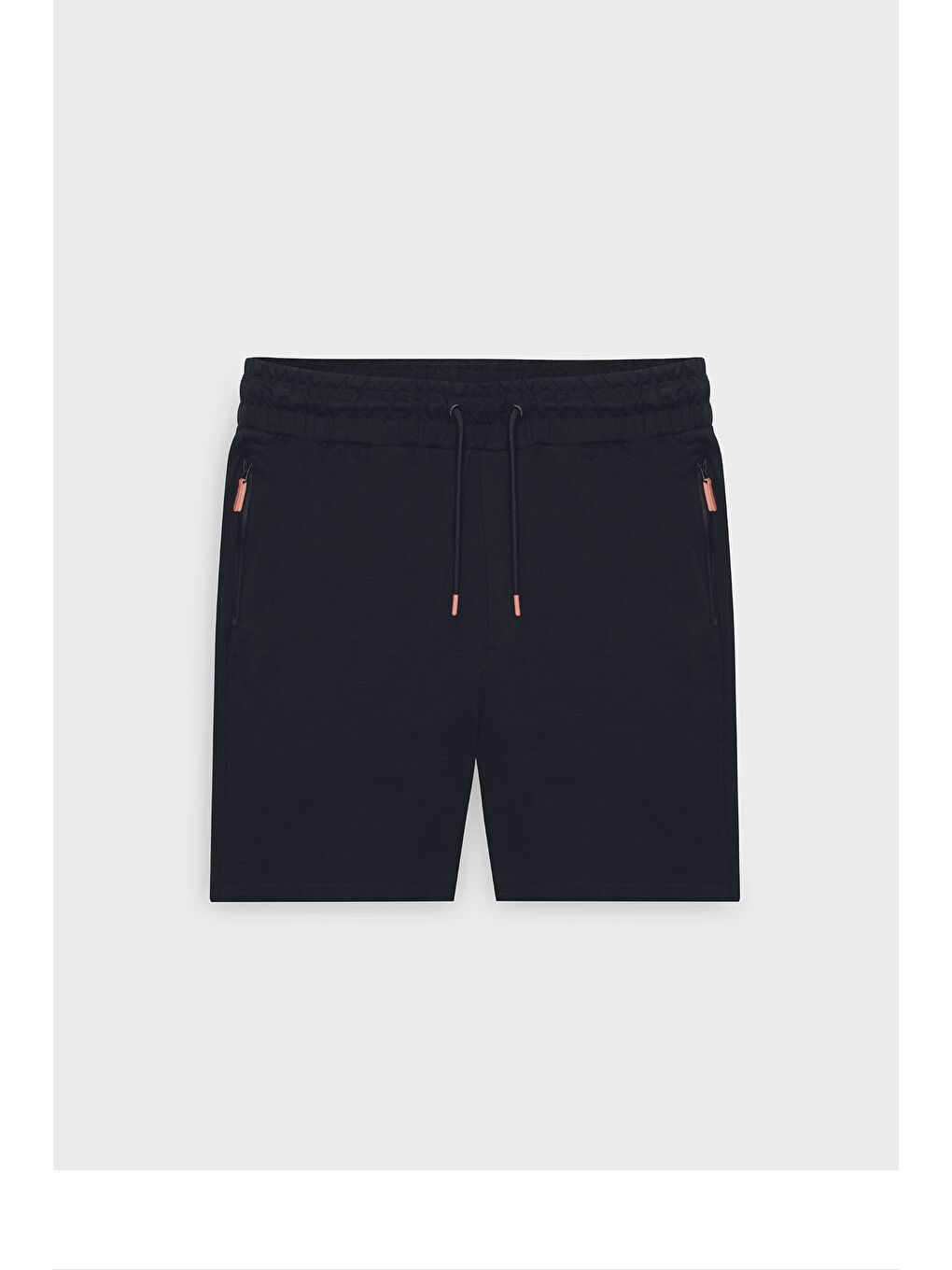 Erkek Siyah Standart Fit Normal Kesim Pamuklu Cepli Şort-5