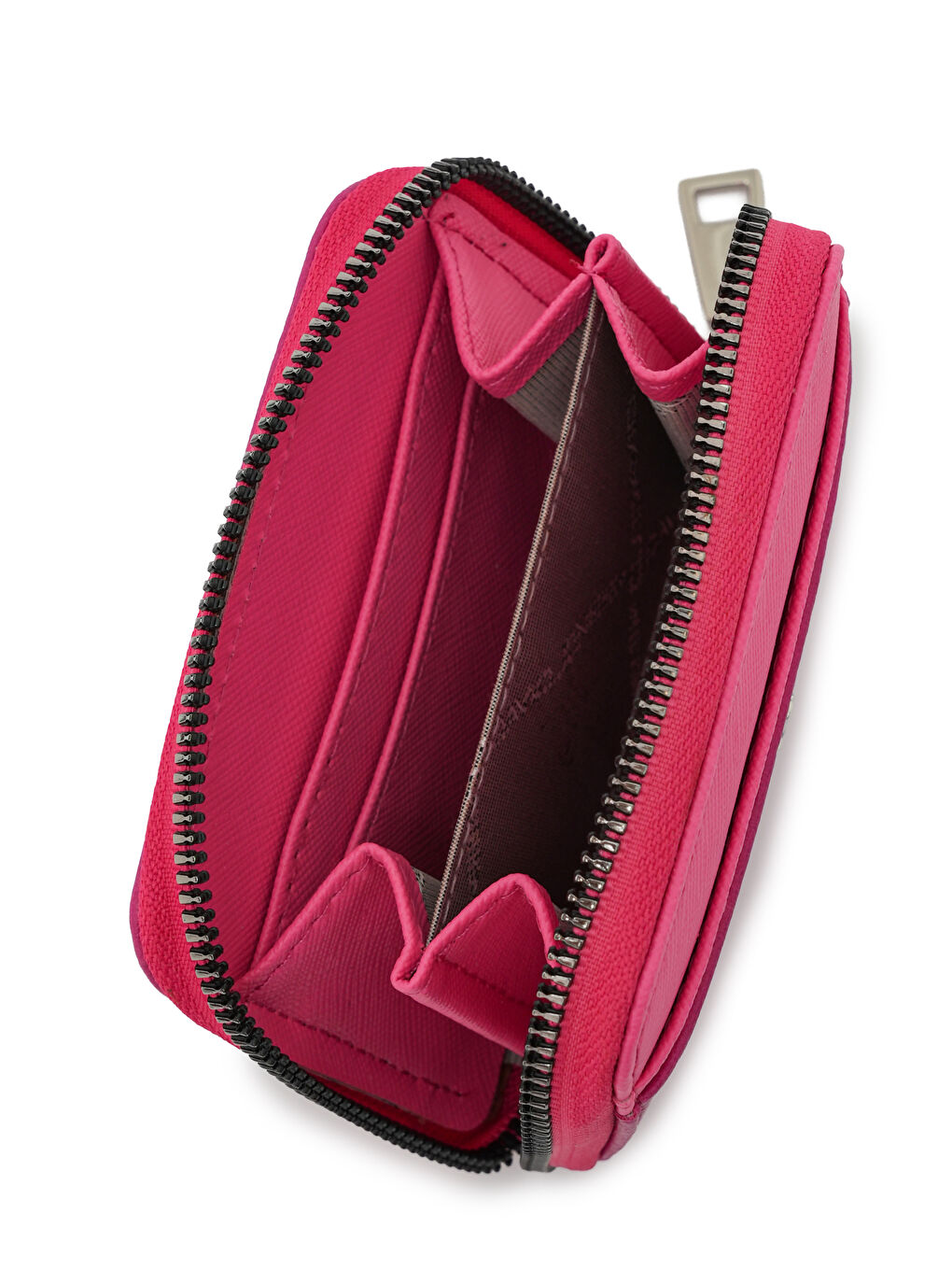 Fuşya Kartlık Bölme Detaylı Mini Cüzdan CZ100-1-3