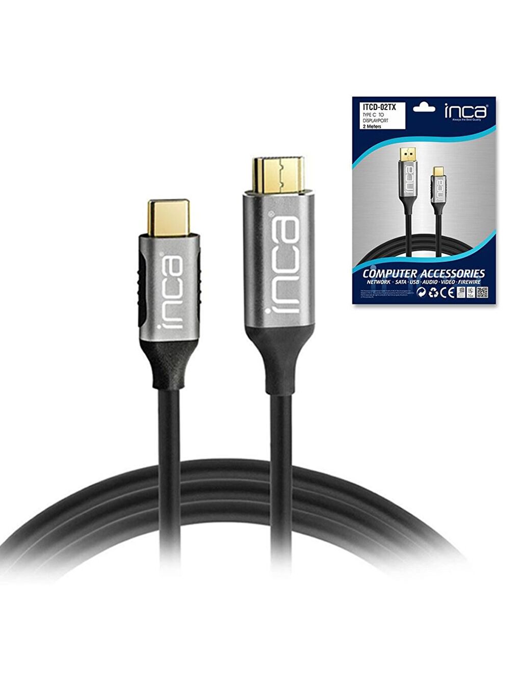 ITCD-02TX Type C to Display Port Altın Uçlu 4K 2 Metre Kablo-1