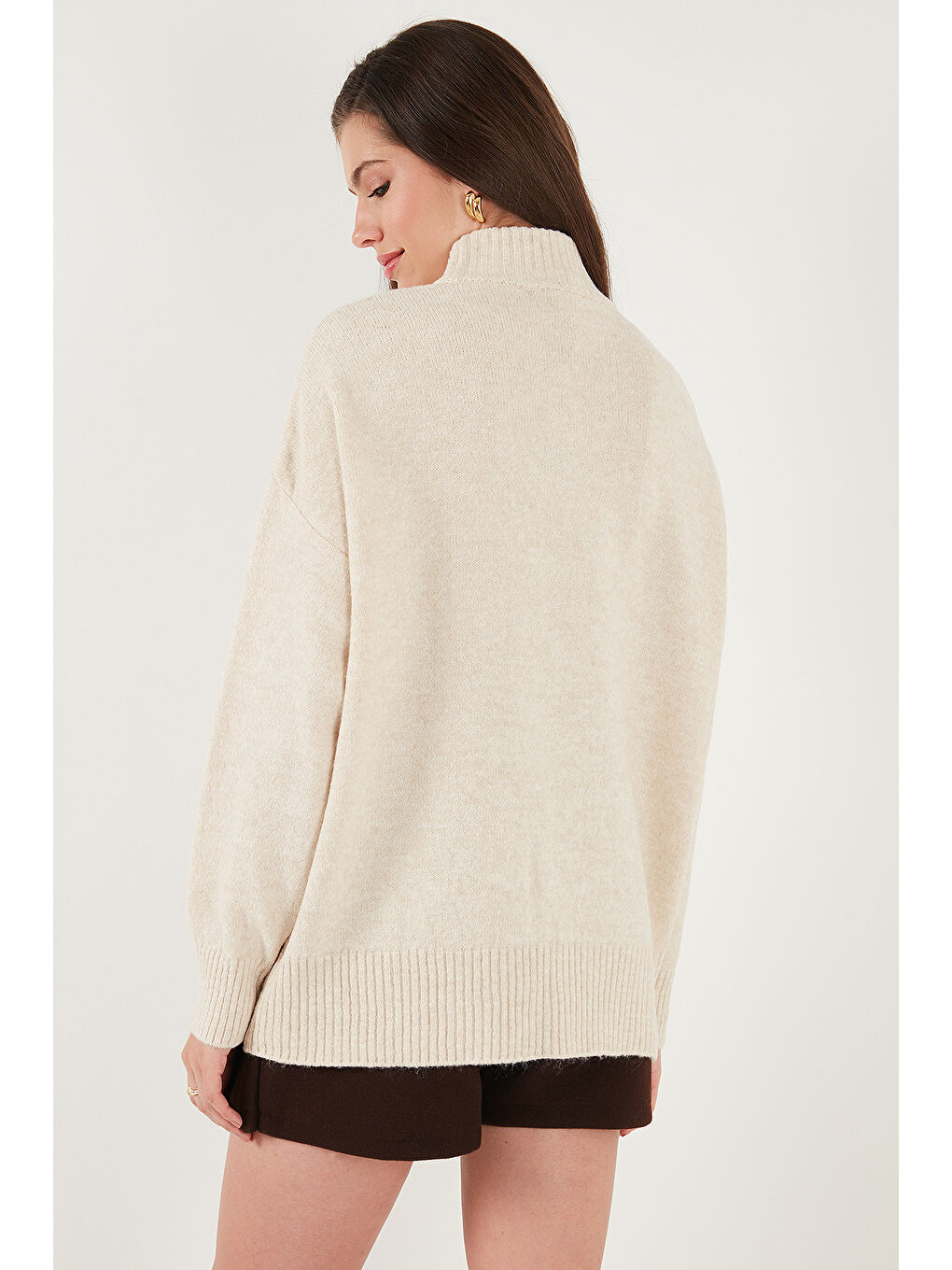 Gri Oversize Fit Balıkçı Yaka Yumuşak Dokulu 2'li Paket Triko Kazak 680KZ00469S2-4