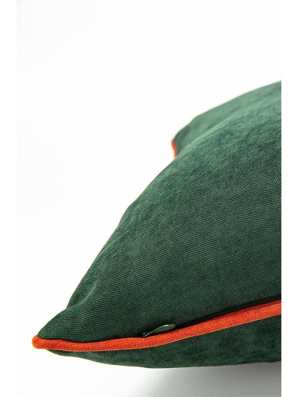 Panbiy Süet Dokulu Düz Punch (panç) İçin Uygun Turuncu Biyeli Yeşil Dekoratif Kırlent Kılıfı-3