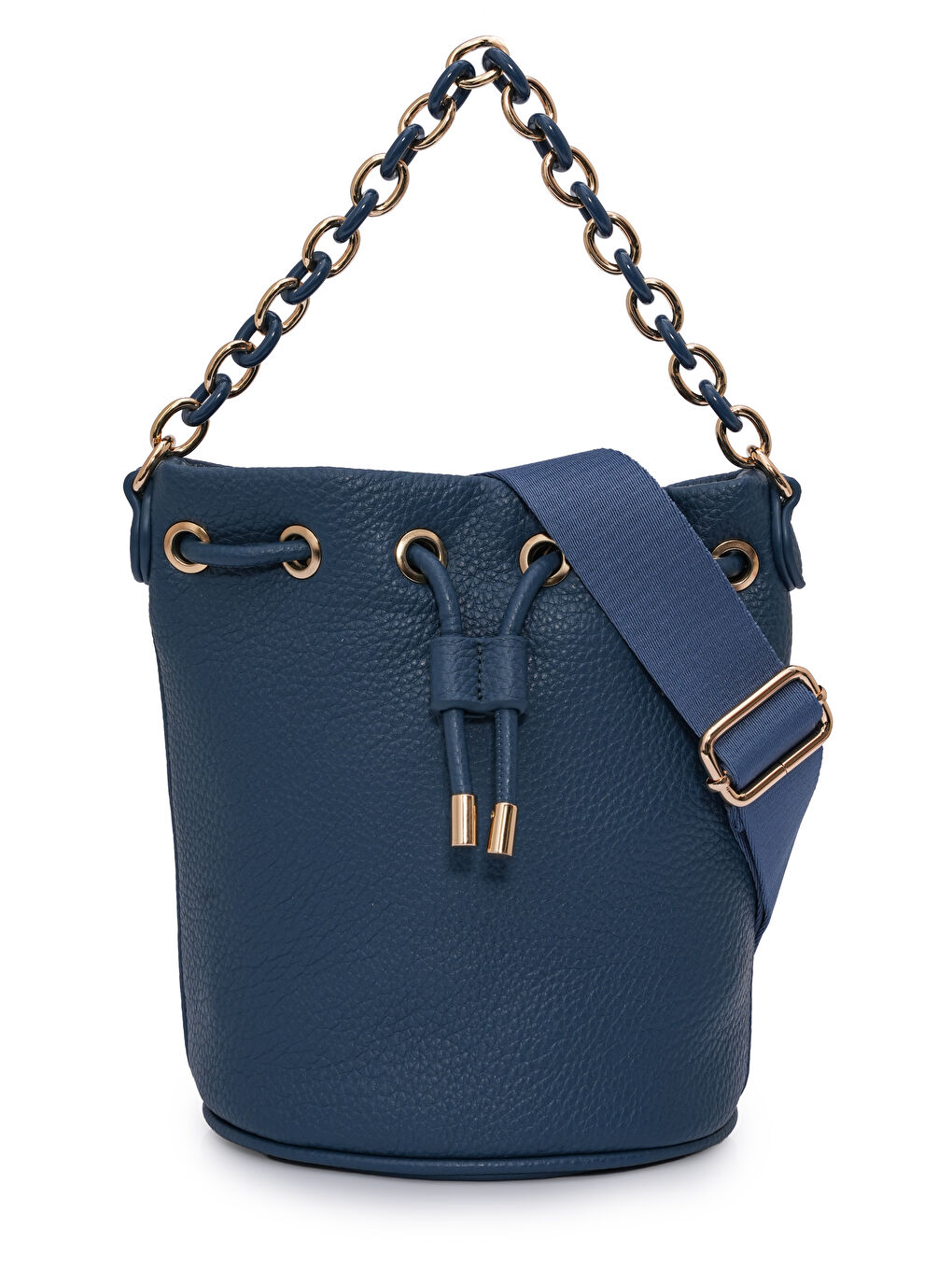 Mavi Zincir Detaylı Büzgülü Kadın Omuz Çantası MB03-1