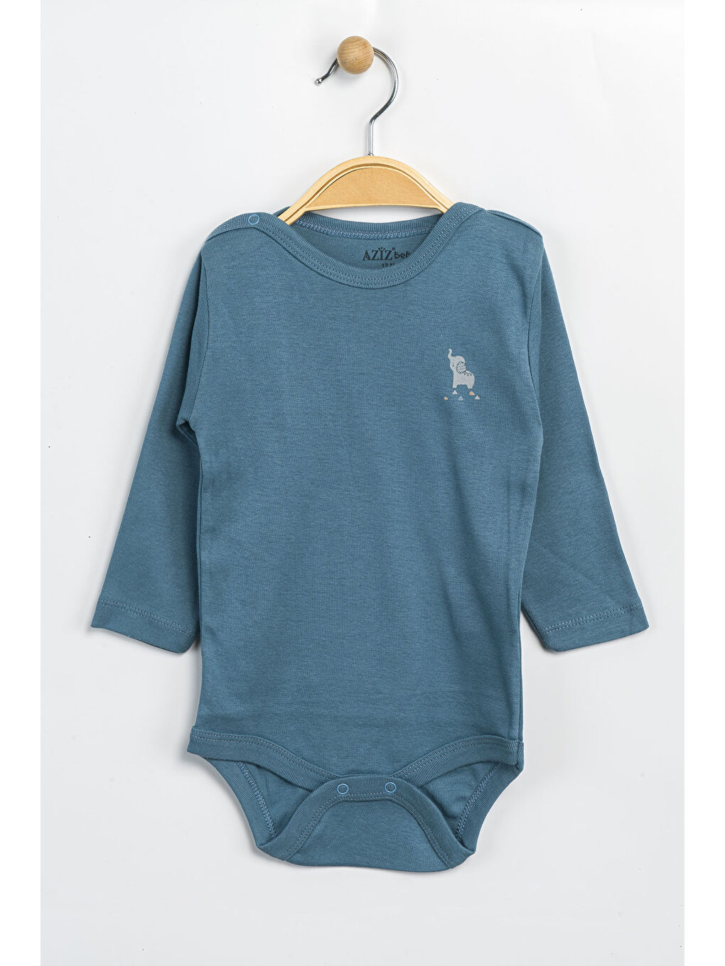Gri Erkek Kız Bebek Çıtçıtlı % 100 Pamuk Body & Zıbın 0 Ay - 12 Ay