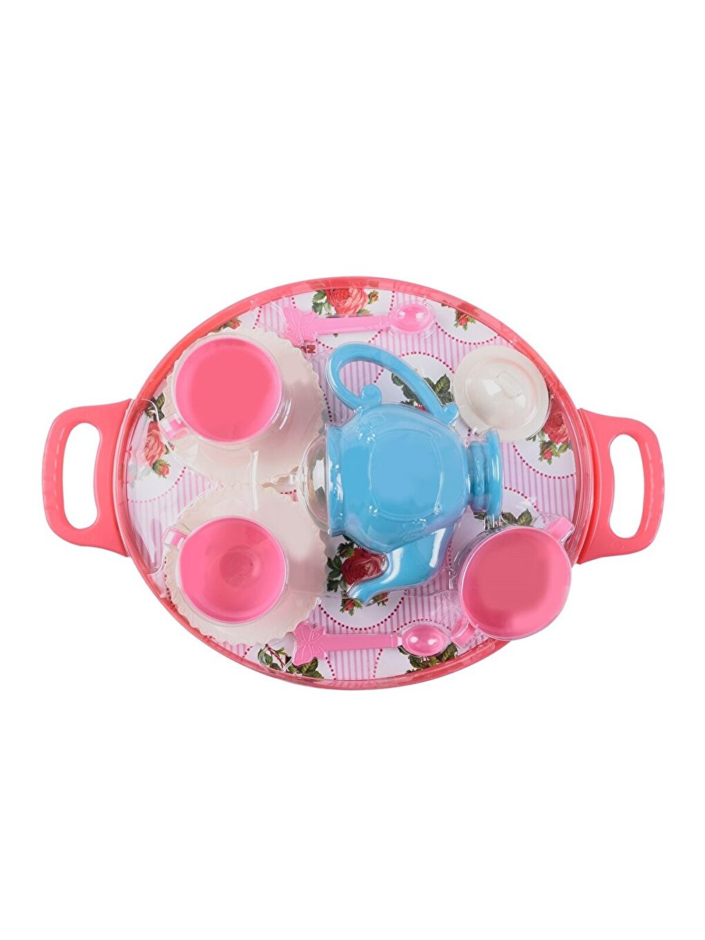 Zuzu Tepsili Çay Seti Pembe-1