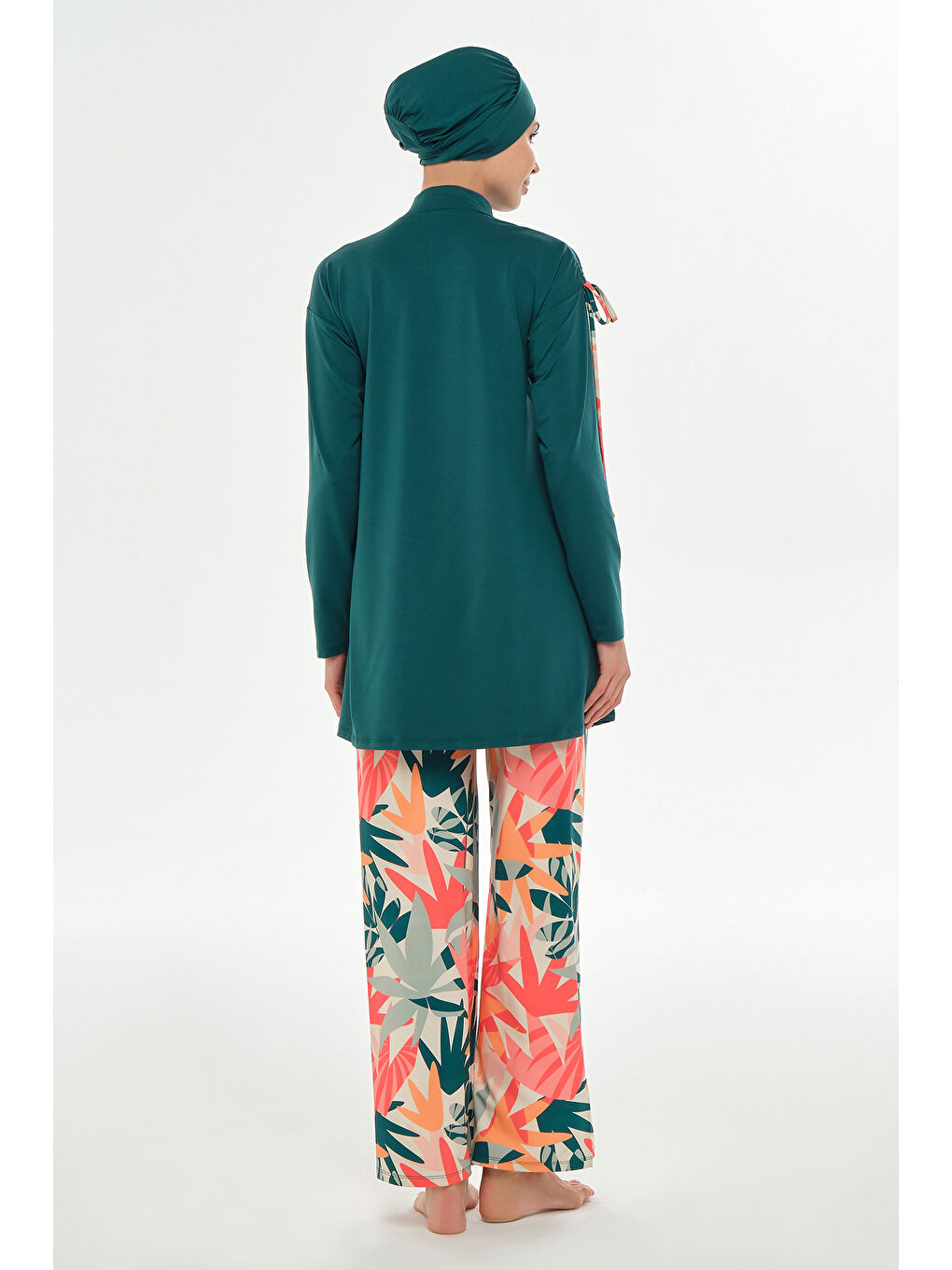 Bol Paça Elastanlı Tam Kapalı Tesettür Mayo 2115 Zümrüt Yeşili-4