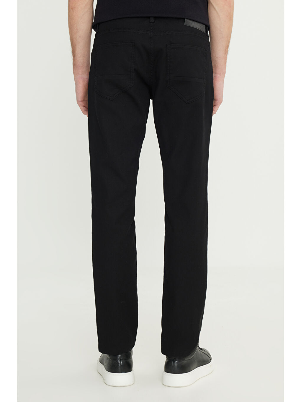 Erkek Siyah Pamuklu Slim Fit Dar Kesim 5 Cep Armürlü Esnek Casual Pantolon-4
