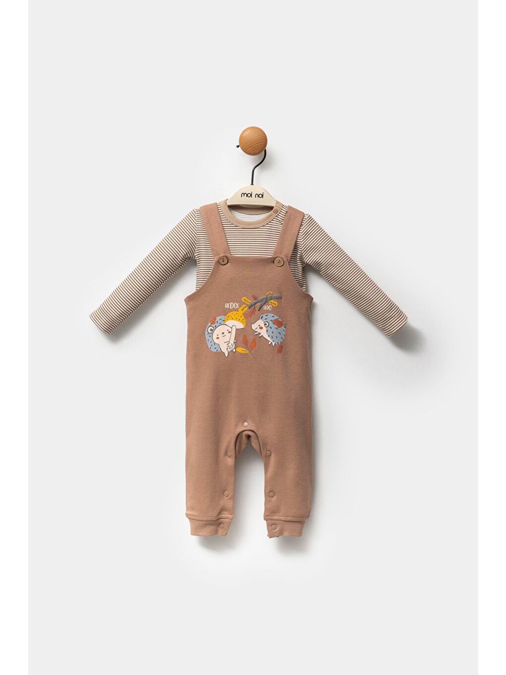 Karışık Unisex Bebek Pamuklu Salopet Ve Uzun Kollu T-Shirt 2'Li Takım – Hediye Kutulu-1