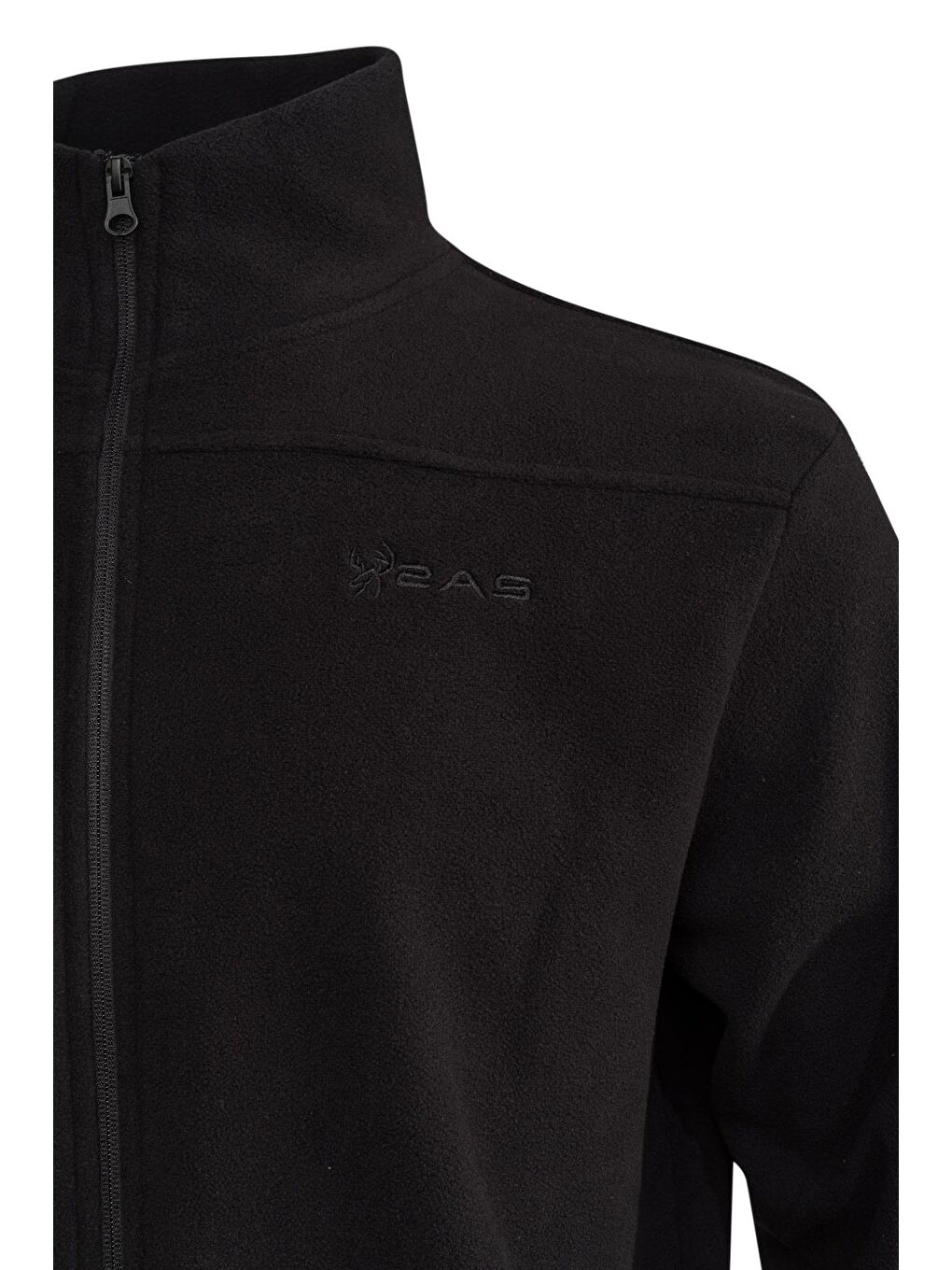 Larry Erkek Tam Fermuarlı Polar Sweatshirt Siyah-2