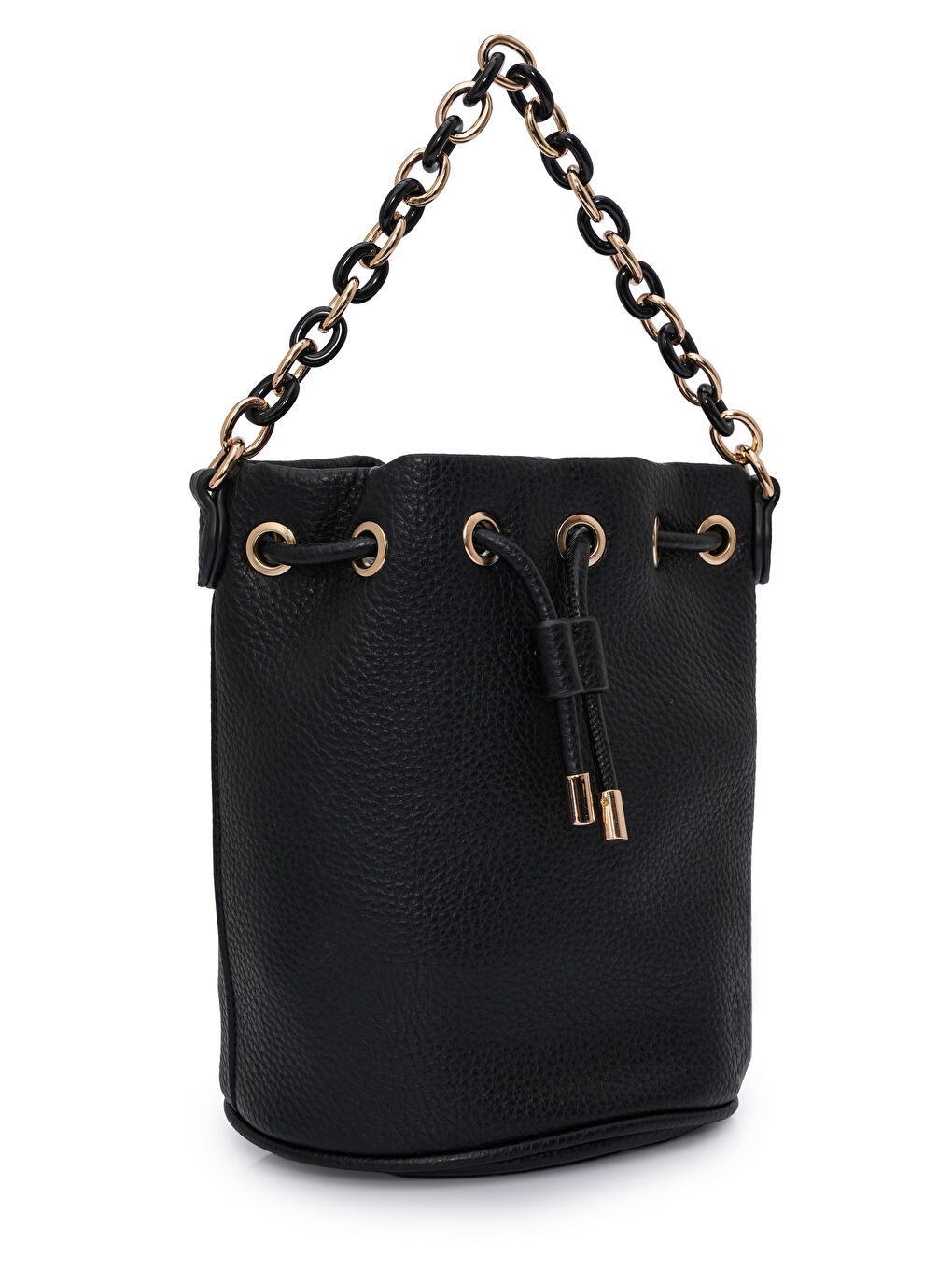 Siyah Zincir Detaylı Büzgülü Kadın Omuz Çantası MB03-2