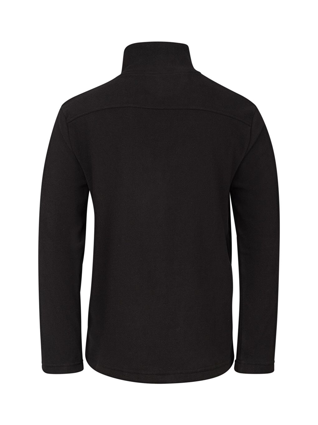 Larry Erkek Tam Fermuarlı Polar Sweatshirt Siyah-3